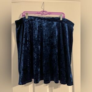 Forever 21 Plus Size Blue Velvet Skater Skirt - 3X